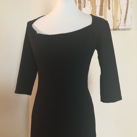 ASOS Classy Chic Black 3/4 Sleeve Midi Dress - Picture 2 of 7